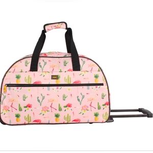 Lucas Designer Collection 22-inch lightweight rolling duffel bag"Flaming Party"